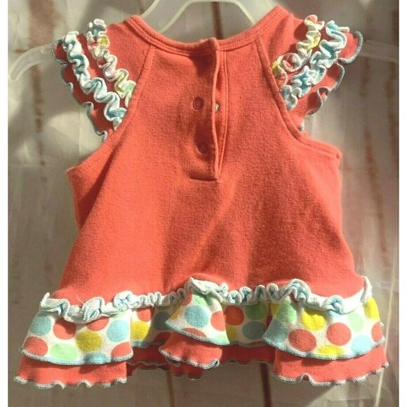 Nursery Rhyme Baby Girls Dress Size 3M Multicolor Butterfly Ruffles Sleeveless - Picture 6 of 7